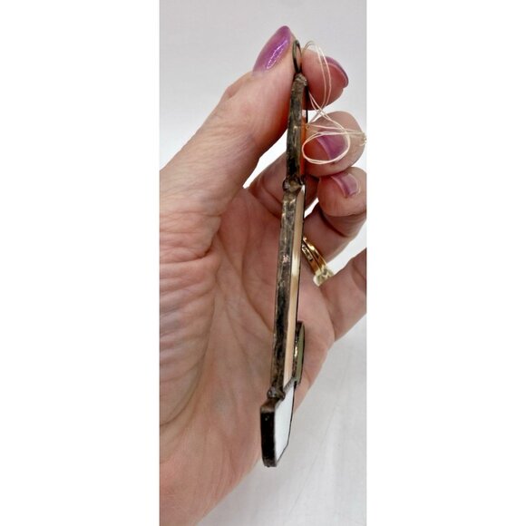 Vintage Stained Glass Candle Christmas Ornament Handmade Holiday Sun Catcher - Picture 4 of 10